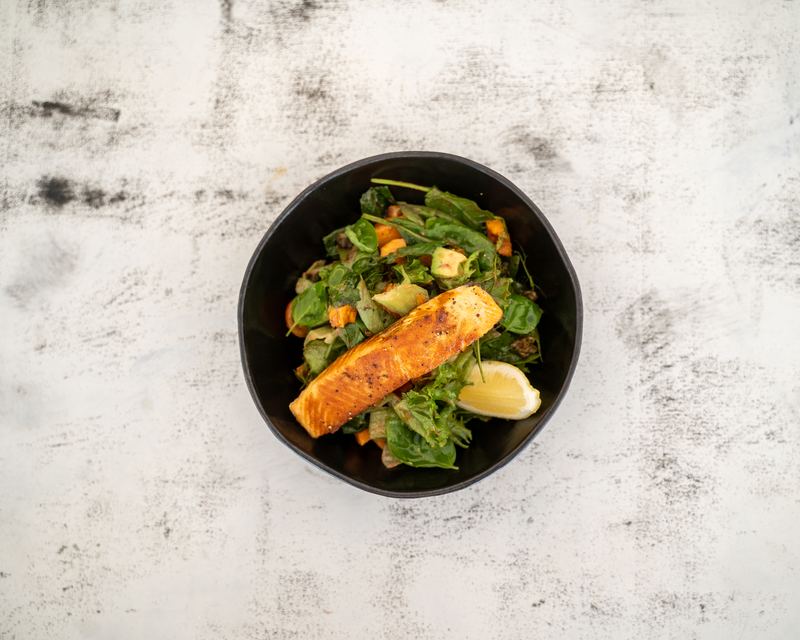 Grilled Salmon Bowl at Ultra Brasserie